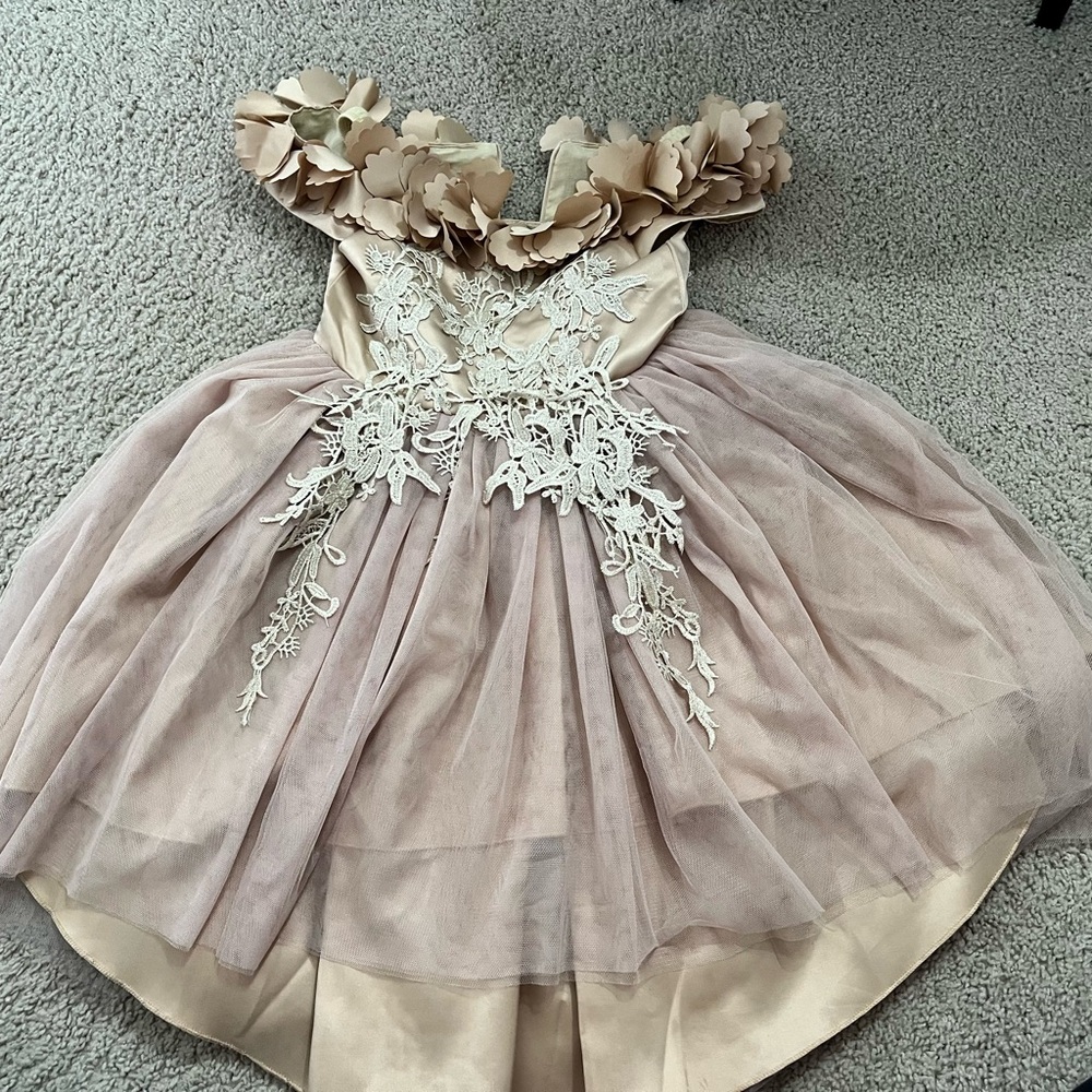 Pink Ruffled Off-the-Shoulder A-Line Dress for Weddings